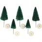 Preview: Weihnachtsbäume, H: 40+60 mm, Grün, 10 teilig