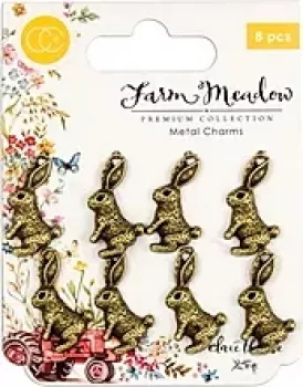 Farm Meadow - Metal Charms - Rabbits, Craft Consortium