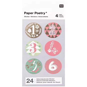 Paper Poetry, ADVENTSKALENDER STICKER, Rico Design