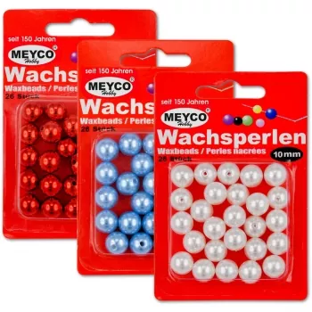 Wachsperlen, silber, 6 mm, Meyco