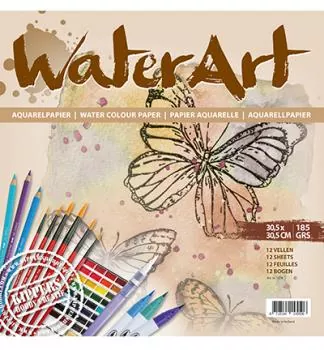 Water Art, Aquarel Papier 12 sheets, 30,5x30,5cm