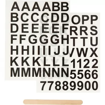 Cchobby, Rub-On Sticker, Buchstaben & Zahlen, schwarz