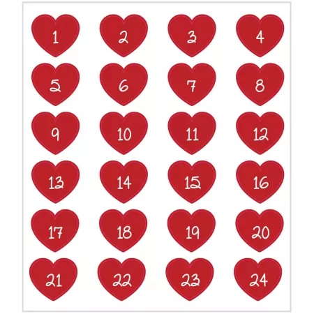 cchobby, Stickerbogen 15x16,5 cm, 24 Stck., Adentkalender-Zahlen