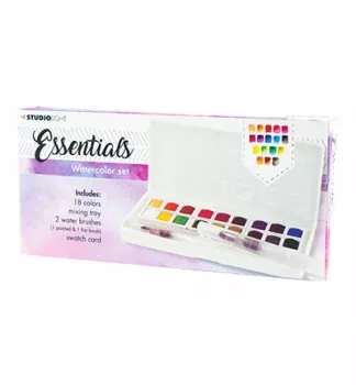 Studiolight Aquarelset, 18 Colors and 2 Water Brushes Essentials nr.01