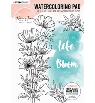 Watercoloring Pad, Karin Joan Blooming Collection nr.01