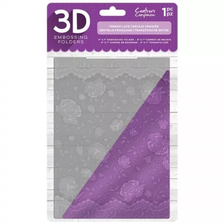 Crafter's Companion 5"x7" 3D Embossing Folder 5"x7" - French Lace