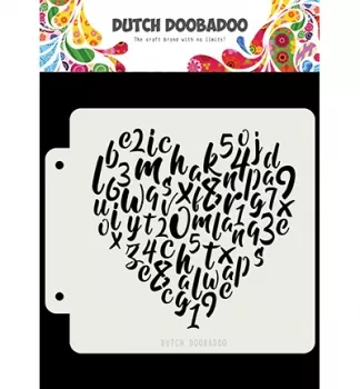 Schablone / Stencil / Dutch Mask Art - Alphabet heart, Dutch Doobadoo