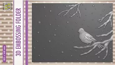 Nellie Snellen 3D Embossing Folder, Bird on branch