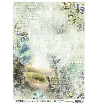 Studiolight Rice paper Country road, olive branches New Awakening nr.09