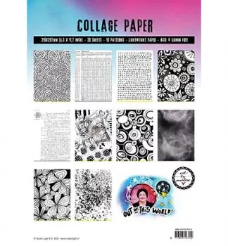 Studiolight Collage Paper Pattern Paper Back & White Out Of This World nr.15
