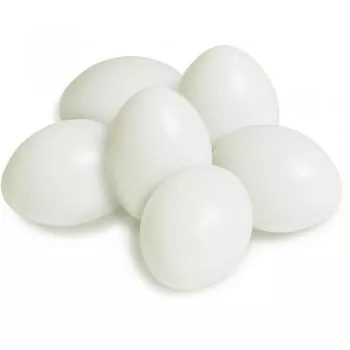 Meyco, Kunststoff-Eier, weiß, 6 x 4,5cm, 50 Stk
