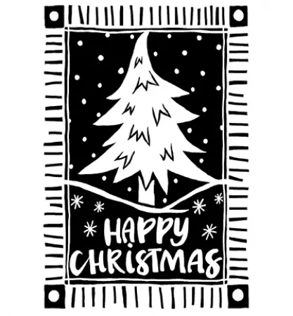 Stempel Lino Cut Christmas Tree, Creative Expressions, Woodware
