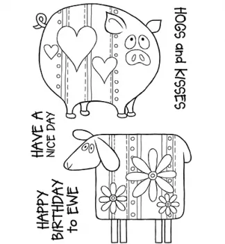 Stempel Ewe and Piggy, Woodware, Creative Expressions