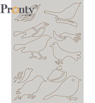 Pronty, Grey Chipboard Birds