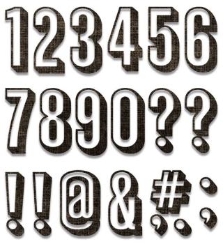 Sizzix, Tim Holtz Thinlits Die Set Alphanumeric Shadow Numbers