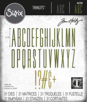 Sizzix, Thinlits Die by Tim Holtz Alphanumeric Stretch Upper