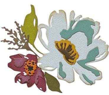 Sizzix, Tim Holtz Thinlits Stanzformen Pinselstrich-Blumen Nr. 3