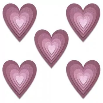 Sizzix Thinlits Die Stacked Tiles, Hearts by Tim Holtz
