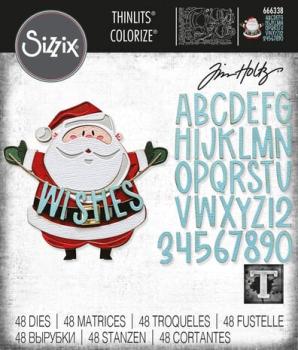 Sizzix, Thinlits Colorize by Tim Holtz Santa Greetings