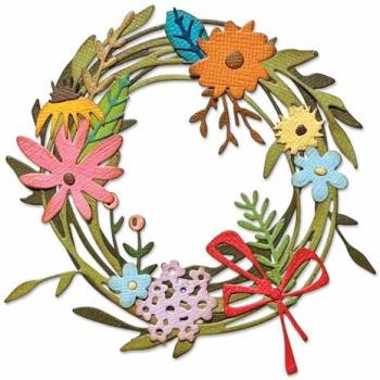 Sizzix, Thinlits Die by Tim Holtz Vault Funky Floral Wreath