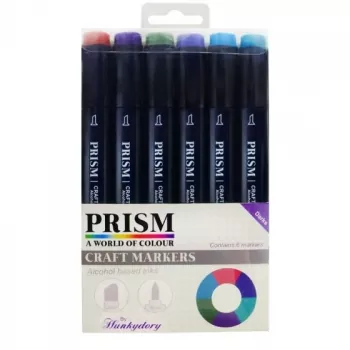 Prism Craft Markers Set 2 - Darks x 6 Pens, Hunkydory