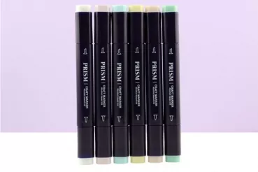 Prism Craft Markers Set 3 - Pastels x 6 Pens, Hunkydory