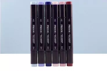 Prism Craft Markers Set 5 - Purples x 6 Pens, Hunkydory
