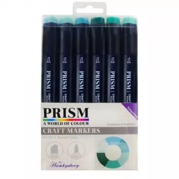 Prism Craft Markers Set 10 - Turquoises x 6 Pens, Hunkydory