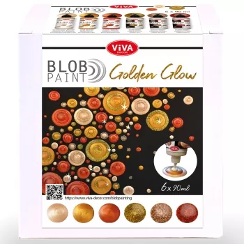 VivaDecor, Blob Paint FarbSet Golden Glow, 6 Farben, 6 x 90 ml