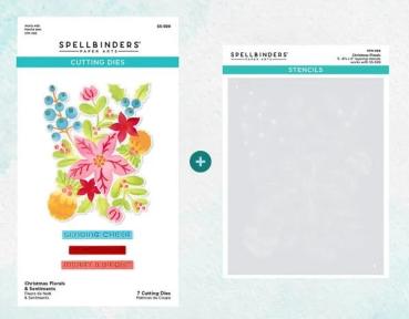 Spellbinders, Christmas Florals Die and Stencil Bundle