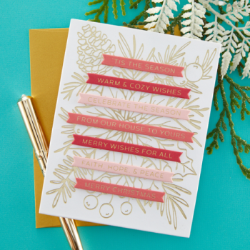 Spellbinders, Merry & Bright Sentiment Strips Press Plate & Die Set