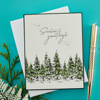 Spellbinders, Seasons Greetings Evergreens Press Plate & Die Set