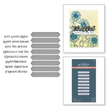 Spellbinders, BetterPress Fancy Sentiment Strips Press Plate & Die Set