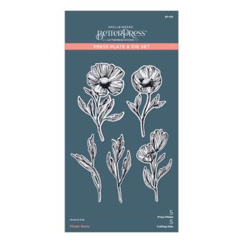 Spellbinders, BetterPress Flower Stems Press Plate & Die Set