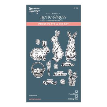 Spellbinders, BetterPress Spring Bunnies Press Plate & Die Set