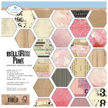 Elizabeth Craft Designs, Bellerose Pink 12x12 Inch Patterned Cardstock Paper