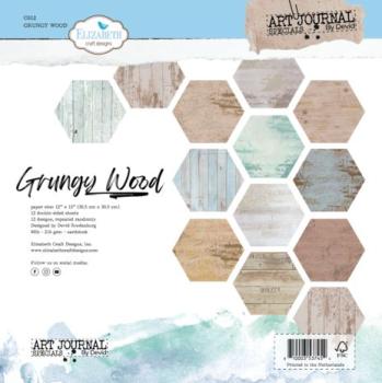 Elizabeth Craft Designs, Grungy Wood 12x12 Inch Patterned Cardstock Paper
