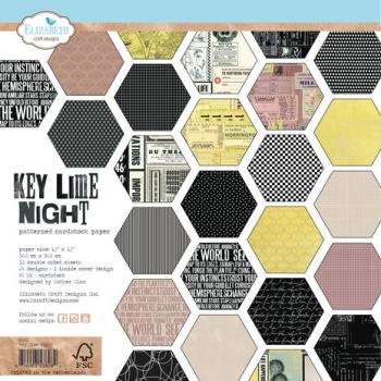 Elizabeth Craft Designs, From the Past Key Lime Night 12x12 Inch Patterned Cardstock Paper