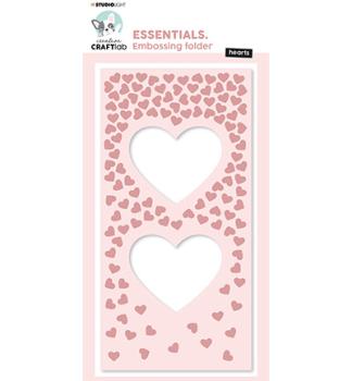 CraftLab, 3D Embossing Folder Slimline hearts Essentials nr.13