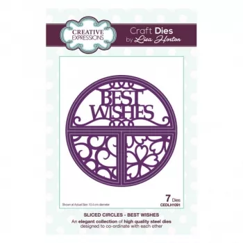 Creative Expressions • Sliced circles best wishes craft die,Lisa Horton