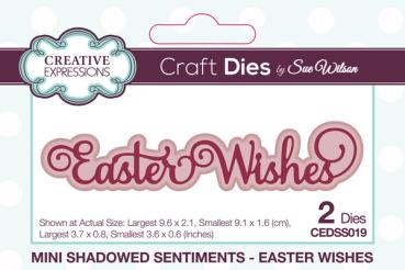 Creative Expressions, Sue Wilson Craft Die Mini Shadowed Sentiments Easter Wishes