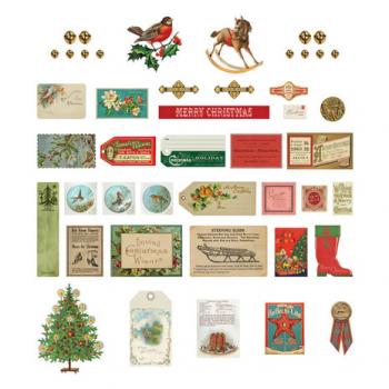 Spellbinder, Vintage Jingle Bells Miscellany Printed Die Cuts
