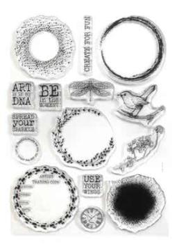 Elizabeth Craft Designs, Journal Elements Artist Trading Coin Stamp Set