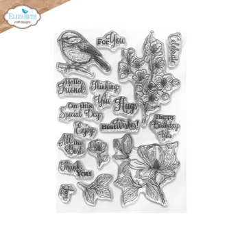 Elizabeth Craft Designs, Spring Blossom Stamps Floral Branches & Sentiments