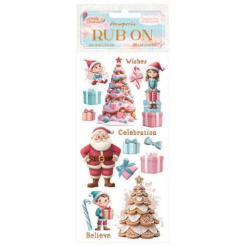 Stamperia, Candy Christmas Rub-on Santa Claus