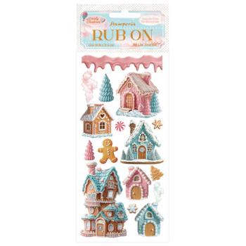 Stamperia, Candy Christmas Rub-on Marzipan Houses