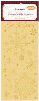 Stamperia, Vintage Golden Transfer Let it Snow