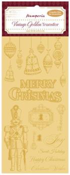 Stamperia, Vintage Golden Transfer Merry Christmas