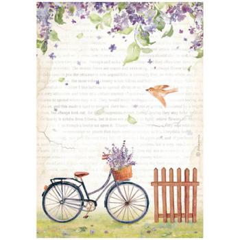 Stamperia, Create Happiness Welcome Home A4 Rice Paper Bicycle