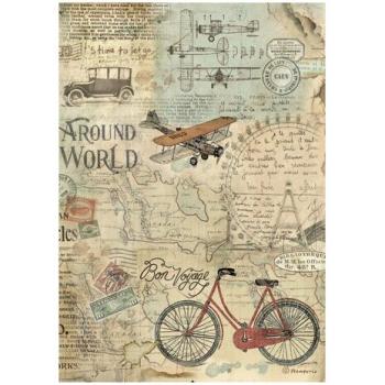 Stamperia, Around the World A4 Rice Paper Bicycle